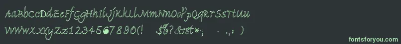 フォントFlorencehc – 黒い背景に緑の文字