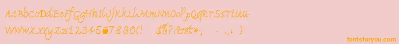 Florencehc-Schriftart – Orangefarbene Schriften auf rosa Hintergrund