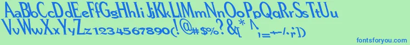 Peregrine Font – Blue Fonts on Green Background
