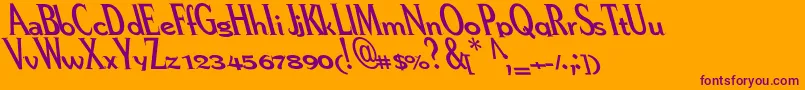 Peregrine Font – Purple Fonts on Orange Background