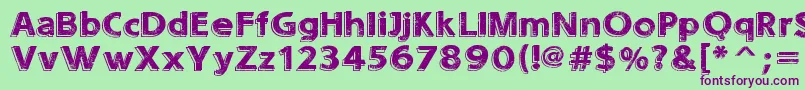 SoundsEroded Font – Purple Fonts on Green Background
