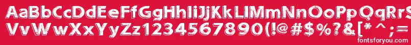 Czcionka SoundsEroded – białe czcionki na czerwonym tle