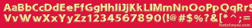 SoundsEroded Font – Yellow Fonts on Red Background