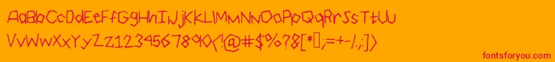 Geo-Schriftart – Rote Schriften auf orangefarbenem Hintergrund