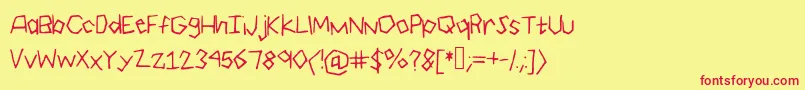 フォントGeo – 赤い文字の黄色い背景
