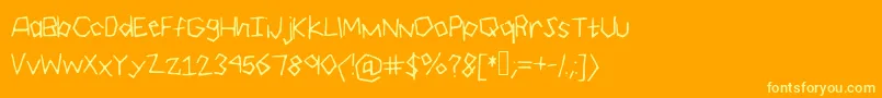 フォントGeo – オレンジの背景に黄色の文字