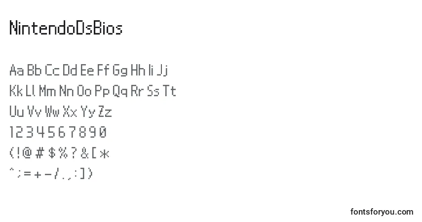 Schriftart NintendoDsBios – Alphabet, Zahlen, spezielle Symbole