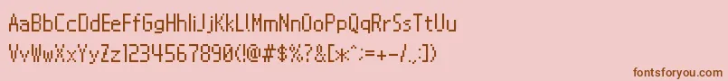 Шрифт NintendoDsBios – коричневые шрифты на розовом фоне