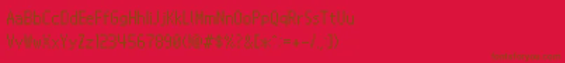 NintendoDsBios-Schriftart – Braune Schriften auf rotem Hintergrund