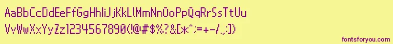 Шрифт NintendoDsBios – фиолетовые шрифты на жёлтом фоне