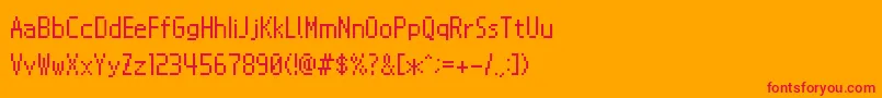 Fonte NintendoDsBios – fontes vermelhas em um fundo laranja