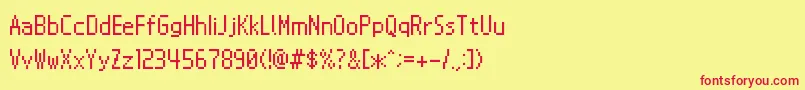 fuente NintendoDsBios – Fuentes Rojas Sobre Fondo Amarillo