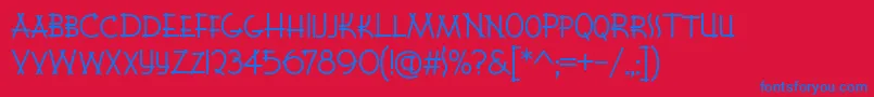K22Lawenta Font – Blue Fonts on Red Background