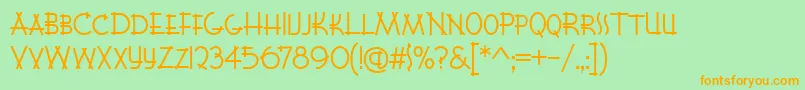 K22Lawenta Font – Orange Fonts on Green Background