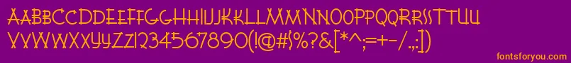 K22Lawenta Font – Orange Fonts on Purple Background