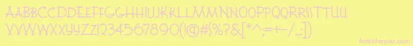 K22Lawenta Font – Pink Fonts on Yellow Background
