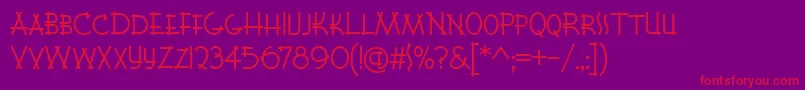 K22Lawenta Font – Red Fonts on Purple Background