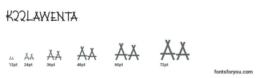 Размеры шрифта K22Lawenta