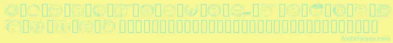 Deadlotn-Schriftart – Grüne Schriften auf gelbem Hintergrund