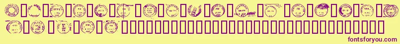 Deadlotn Font – Purple Fonts on Yellow Background