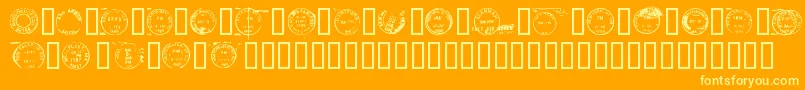 フォントDeadlotn – オレンジの背景に黄色の文字