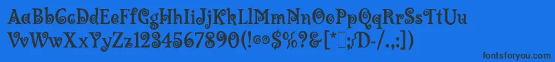 LambadaLetPlain.1.0-fontti – mustat fontit sinisellä taustalla
