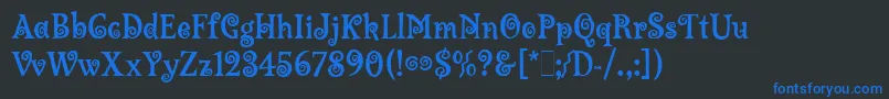 LambadaLetPlain.1.0-fontti – siniset fontit mustalla taustalla