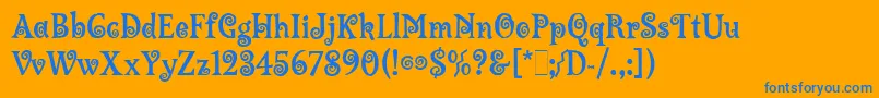 LambadaLetPlain.1.0 Font – Blue Fonts on Orange Background