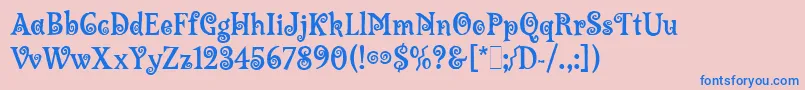 LambadaLetPlain.1.0 Font – Blue Fonts on Pink Background