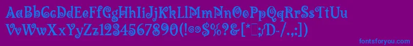 LambadaLetPlain.1.0-fontti – siniset fontit violetilla taustalla