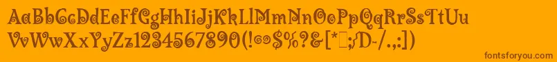LambadaLetPlain.1.0 Font – Brown Fonts on Orange Background