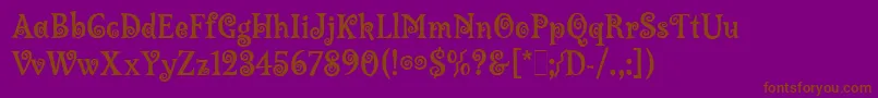 LambadaLetPlain.1.0 Font – Brown Fonts on Purple Background