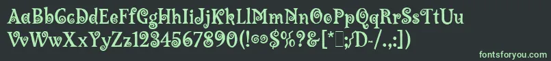 フォントLambadaLetPlain.1.0 – 黒い背景に緑の文字