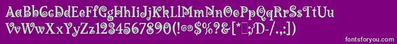 LambadaLetPlain.1.0 Font – Green Fonts on Purple Background