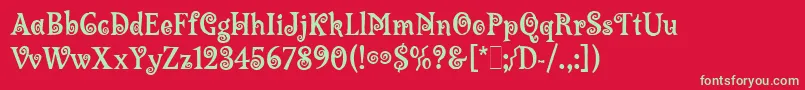 More about LambadaLetPlain.1.0 Font LambadaLetPlain.1.0 Font – Green Fonts on Red Background