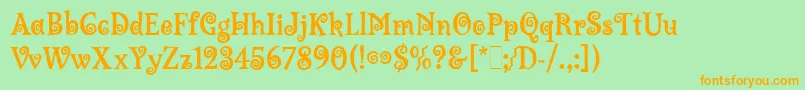 LambadaLetPlain.1.0-Schriftart – Orangefarbene Schriften auf grünem Hintergrund