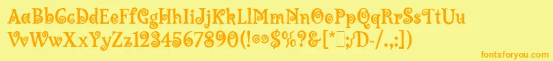 LambadaLetPlain.1.0 Font – Orange Fonts on Yellow Background