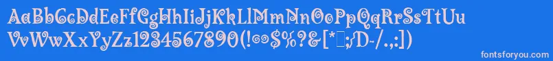 フォントLambadaLetPlain.1.0 – ピンクの文字、青い背景