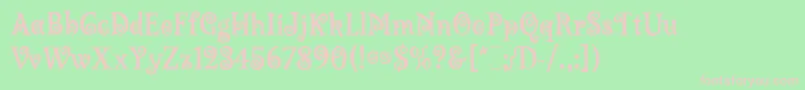 LambadaLetPlain.1.0-fontti – vaaleanpunaiset fontit vihreällä taustalla