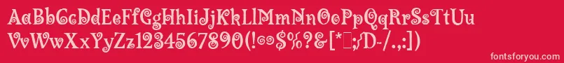 LambadaLetPlain.1.0 Font – Pink Fonts on Red Background