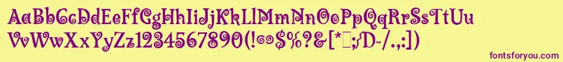 LambadaLetPlain.1.0 Font – Purple Fonts on Yellow Background