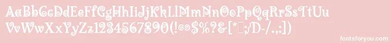 LambadaLetPlain.1.0-fontti – valkoiset fontit vaaleanpunaisella taustalla