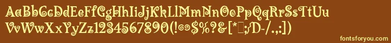 LambadaLetPlain.1.0 Font – Yellow Fonts on Brown Background