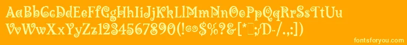 LambadaLetPlain.1.0 Font – Yellow Fonts on Orange Background