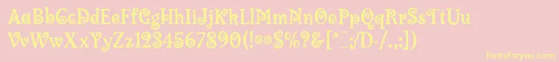 LambadaLetPlain.1.0 Font – Yellow Fonts on Pink Background