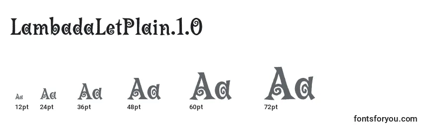 LambadaLetPlain.1.0 Font Sizes