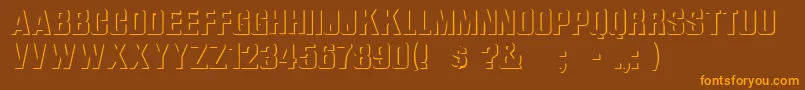 WhataRegular-Schriftart – Orangefarbene Schriften auf braunem Hintergrund