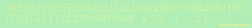 フォントWhataRegular – 黄色の文字が緑の背景にあります