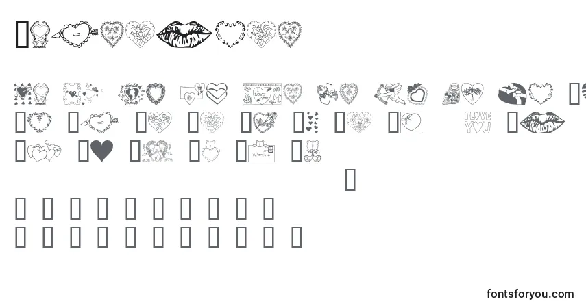 A fonte Valentine – alfabeto, números, caracteres especiais