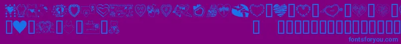 Valentine-Schriftart – Blaue Schriften auf violettem Hintergrund